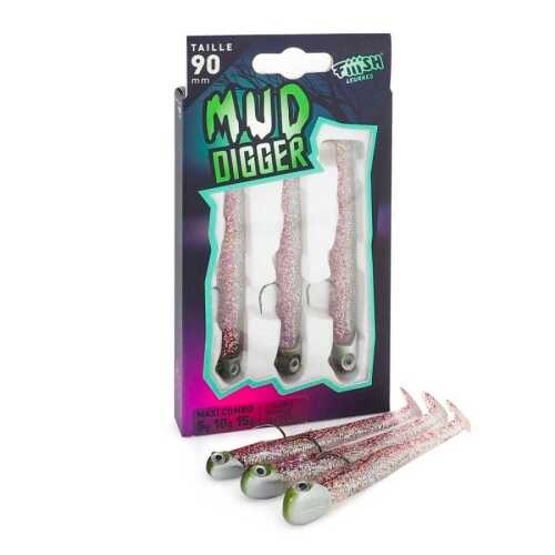 Fiiish Mud Digger MD1137 Maxi Combo - Purple Glitter UV SİLİKON YEM FIIISH