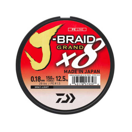Daiwa J-Braid Grand 8B 135 M Grey İp Misina