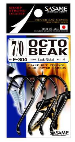 Sasame F-304 Octo Beak Serisi Olta İğnesi Yemli Olta İğneleri Sasame