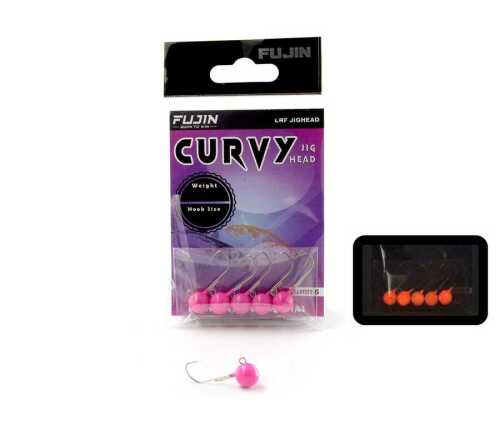 Fujin Curvy Pink Glow Jig Head JIGHEAD | ZOKALAR Fujin