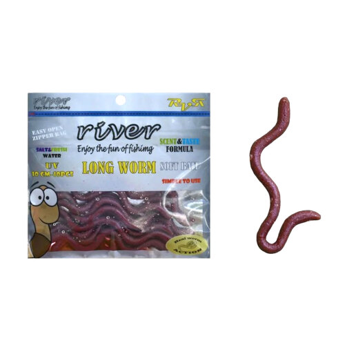 River Long Worm 10 Cm Kırmızı Silikon Solucan Yem SİLİKON YEM River