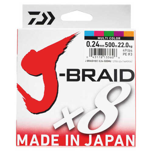 Daiwa J-Braid 8B 500 M Multi Color İp Misina ÖRGÜ İPLER Daiwa