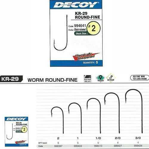 Decoy KR-29 Worm Round Fine Black Nickel Olta iğnesi Yemli Olta İğneleri Decoy