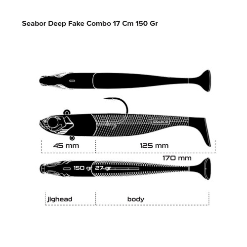Seabor Deep Fake Combo 17 Cm 150 Gr Silikon Yem
